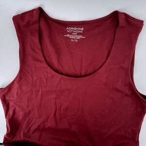 Adrienne Vittadini Womens XL Burgundy Ponte Scoop Neck Tank Top Sleeveless Wine